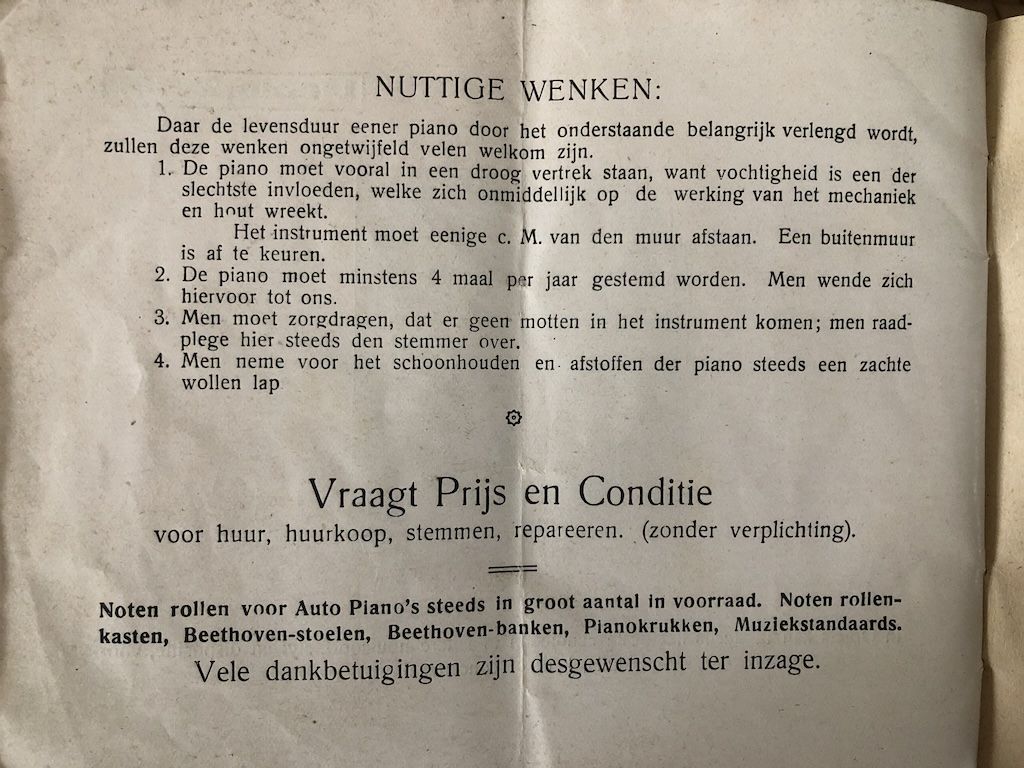 aanbevelingen piano onderhoud